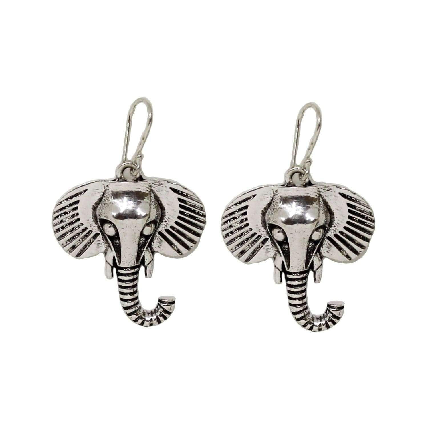 Indian Style Brass Elephant Earrings - Hypoallergenic and Nickel-Free Jewelry for Animal Lovers - Jewelry & Watches - Bijou Her -  -  - 
