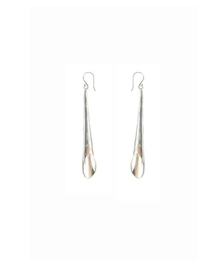 Timeless Flute Earrings in Gold and Silver Finish - Elegant Design, Hypoallergenic Material, 6cm and 9cm Lengths - Jewelry & Watches - Bijou Her -  -  - 