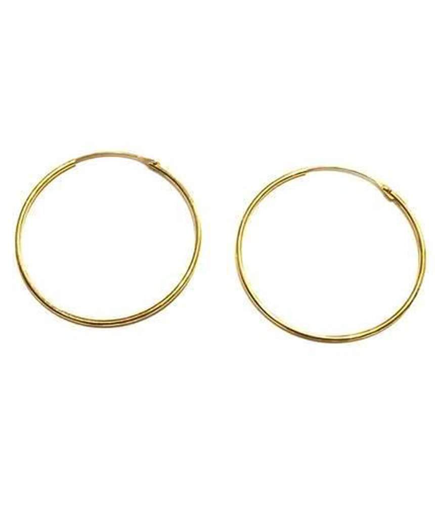 Handmade Brass Hoop Earrings - Classic Gold Pair by Urbiana - Jewelry & Watches - Bijou Her -  -  - 