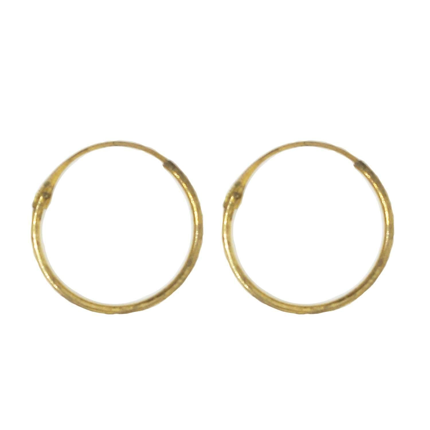 Handmade Brass Hoop Earrings - Classic Gold Pair by Urbiana - Jewelry & Watches - Bijou Her -  -  - 