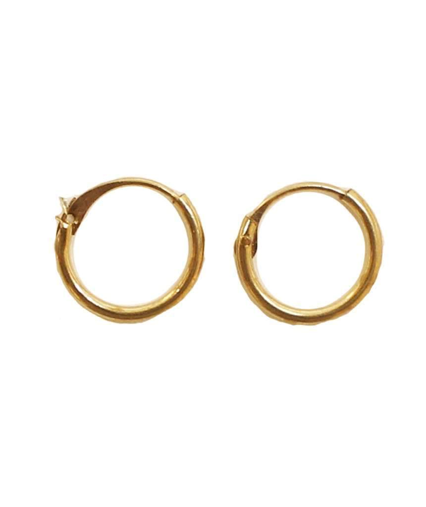 Handmade Brass Hoop Earrings - Classic Gold Pair by Urbiana - Jewelry & Watches - Bijou Her -  -  - 