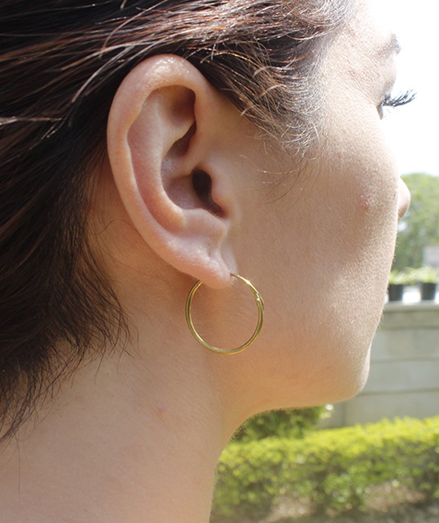 Handmade Brass Hoop Earrings - Classic Gold Pair by Urbiana - Jewelry & Watches - Bijou Her -  -  - 