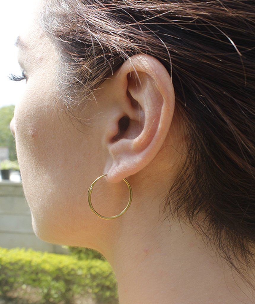 Handmade Brass Hoop Earrings - Classic Gold Pair by Urbiana - Jewelry & Watches - Bijou Her -  -  - 