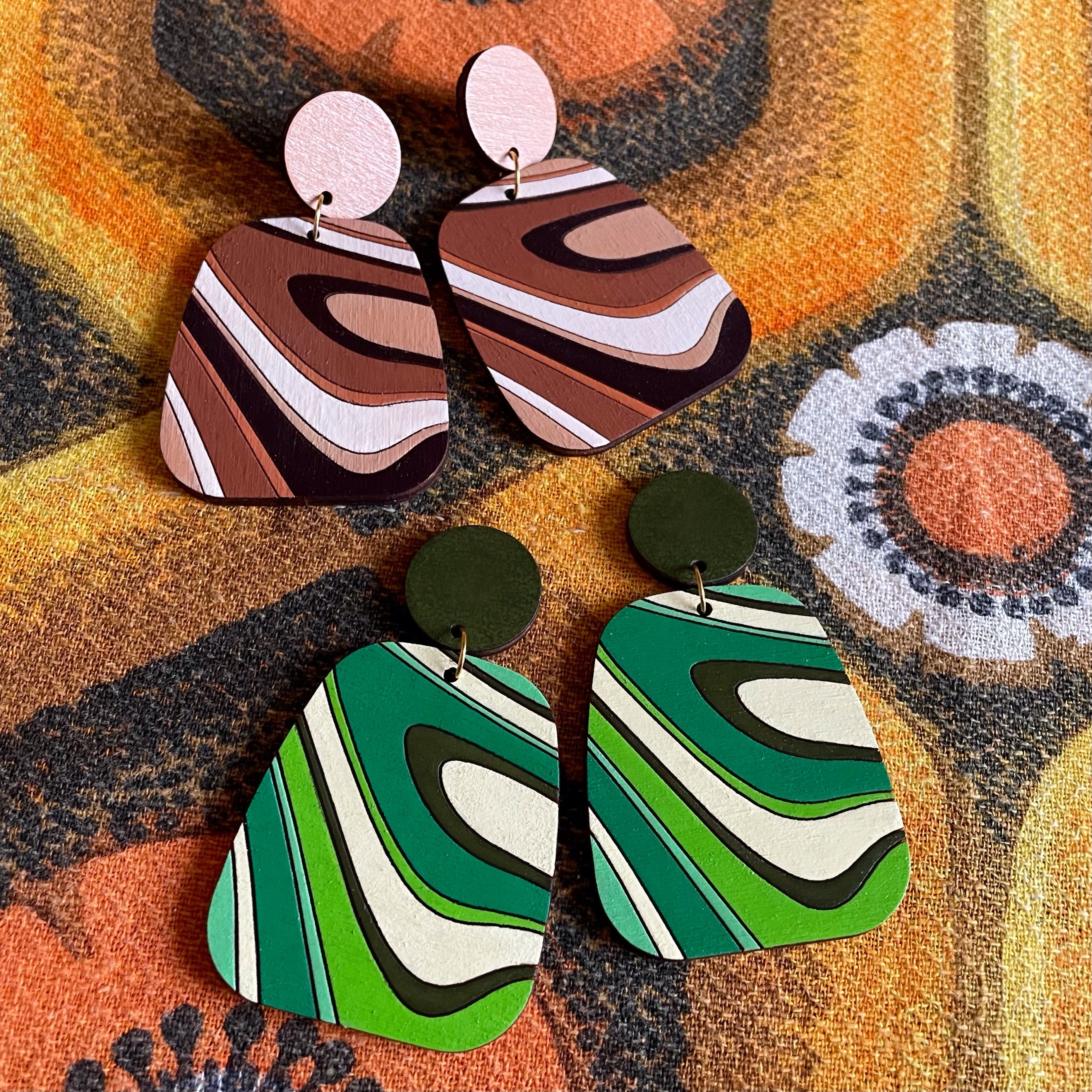 Swirl Wood Earrings - Handmade Laser Cut Wooden Jewelry - Jewelry & Watches - Bijou Her -  -  - 