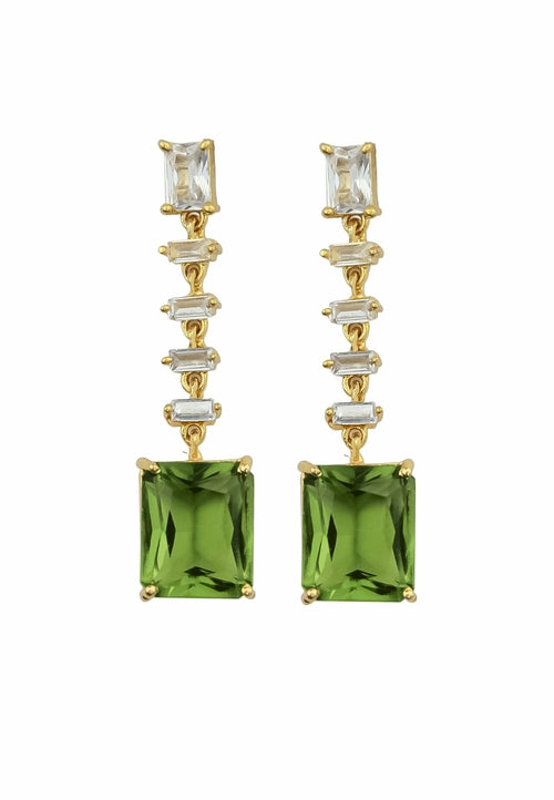 Golden Cruise Benares Earrings: 18K Gold-Plated with Zirconia Stones for Sensitive Ears - Jewelry & Watches - Bijou Her - Color -  - 