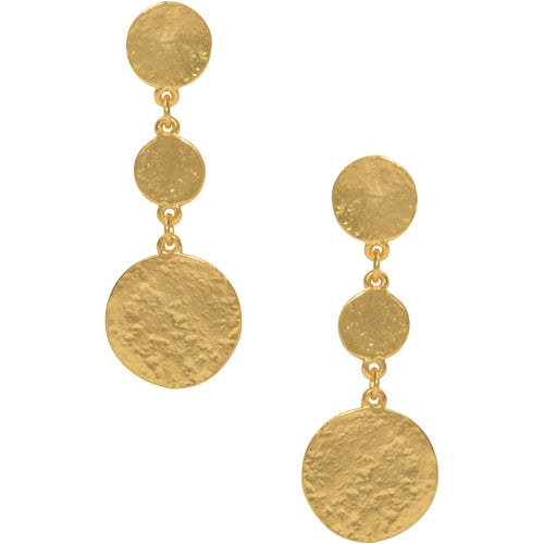 Louise Coin Earring - Hammered Medallions in 3 Sizes - Lightweight and Hypoallergenic - Earrings - Bijou Her - Available Colors -  - 