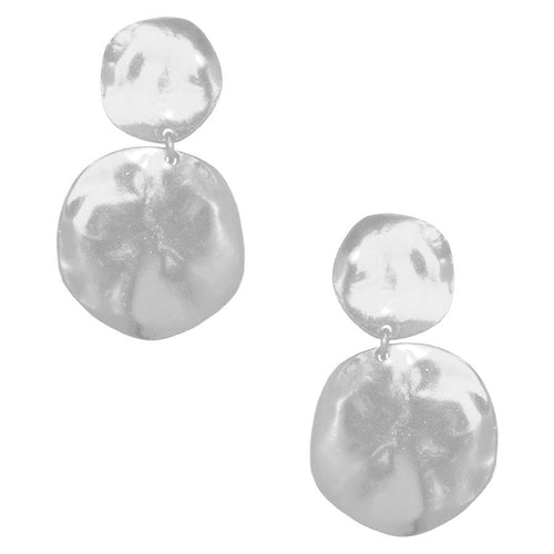 Statement Medallion Disc Earrings - Gold/Silver Plating, 2 Length" - Earrings - Bijou Her - Available Colors -  - 