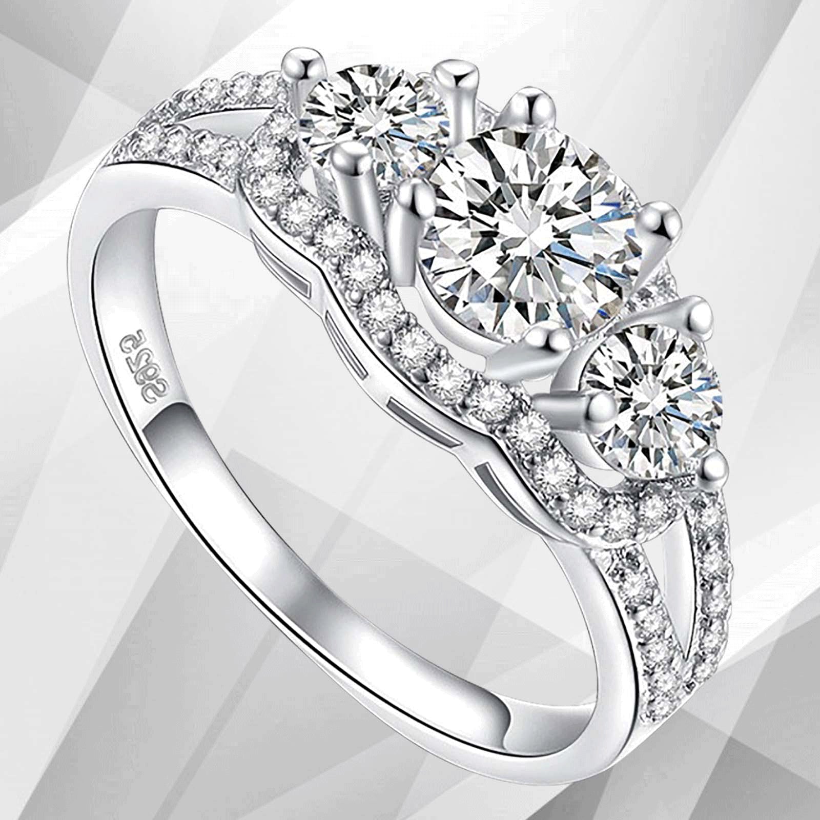 Nature-Inspired Glowing Prong Engagement Ring - 18Ct White Gold with Cambodian CZ Diamond - 2.00Ct - Hypoallergenic & Free Shipping - Jewelry & Watches - Bijou Her -  -  - 