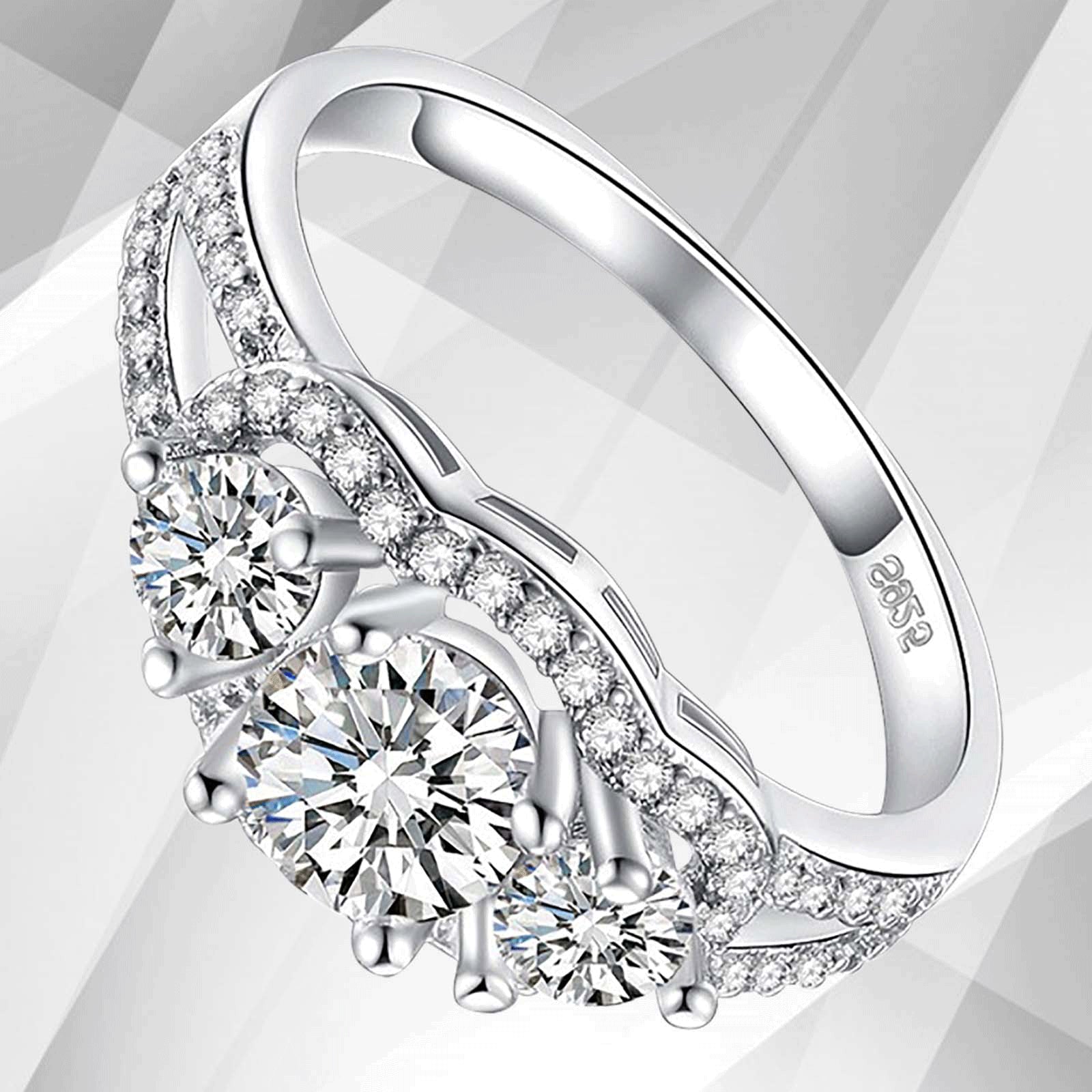 Nature-Inspired Glowing Prong Engagement Ring - 18Ct White Gold with Cambodian CZ Diamond - 2.00Ct - Hypoallergenic & Free Shipping - Jewelry & Watches - Bijou Her -  -  - 