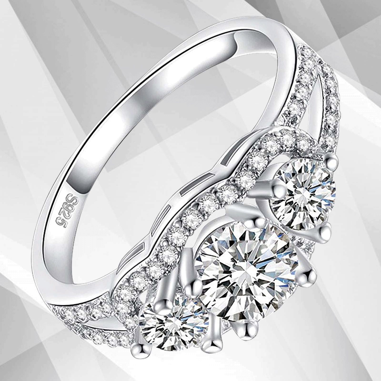 Nature-Inspired Glowing Prong Engagement Ring - 18Ct White Gold with Cambodian CZ Diamond - 2.00Ct - Hypoallergenic & Free Shipping - Jewelry & Watches - Bijou Her -  -  - 