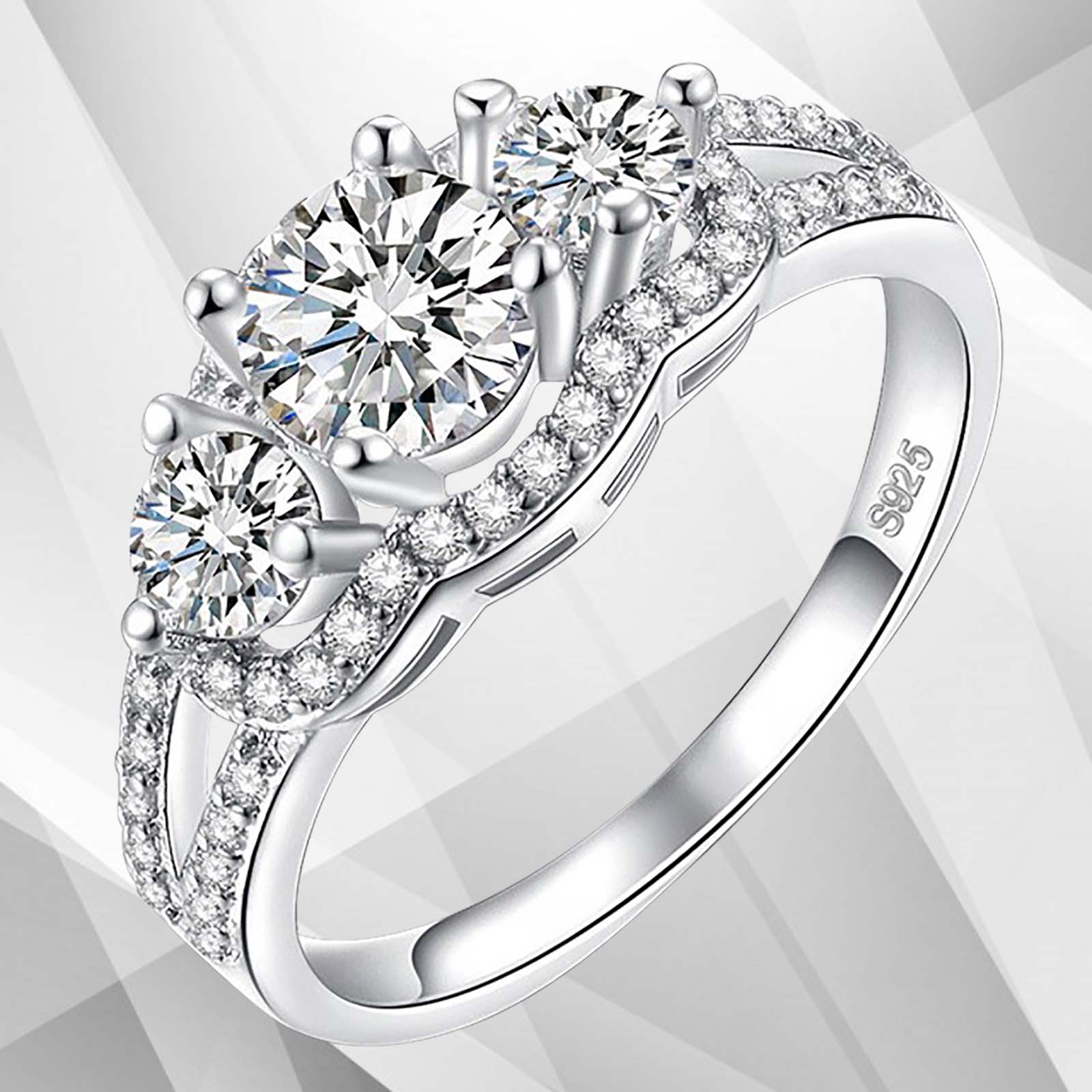 Nature-Inspired Glowing Prong Engagement Ring - 18Ct White Gold with Cambodian CZ Diamond - 2.00Ct - Hypoallergenic & Free Shipping - Jewelry & Watches - Bijou Her -  -  - 