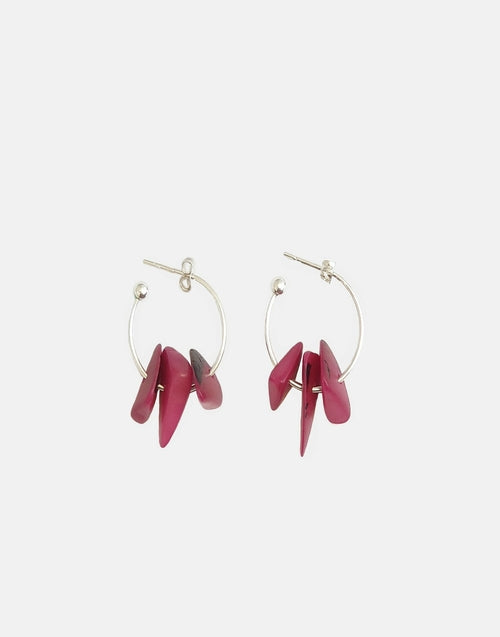 Organic Tagua Hoop Earrings - Handmade in Scotland with Sterling Silver Hoops - Jewelry & Watches - Bijou Her - Colour -  - 