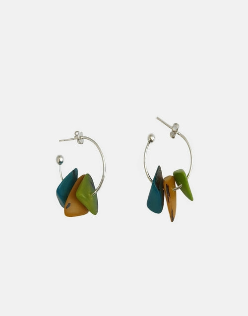 Organic Tagua Hoop Earrings - Handmade in Scotland with Sterling Silver Hoops - Jewelry & Watches - Bijou Her - Colour -  - 