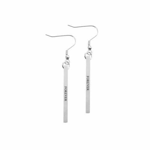 Inspirational Stainless Steel Bar Earrings - 1.25 Inch Fishhook with 14k Ion Plating - Made in USA - Jewelry & Watches - Bijou Her - COLOR - OPTION - 