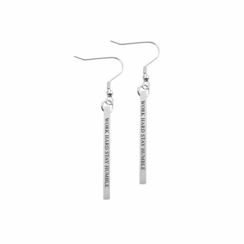 Inspirational Stainless Steel Bar Earrings - 1.25 Inch Fishhook with 14k Ion Plating - Made in USA - Jewelry & Watches - Bijou Her - COLOR - OPTION - 