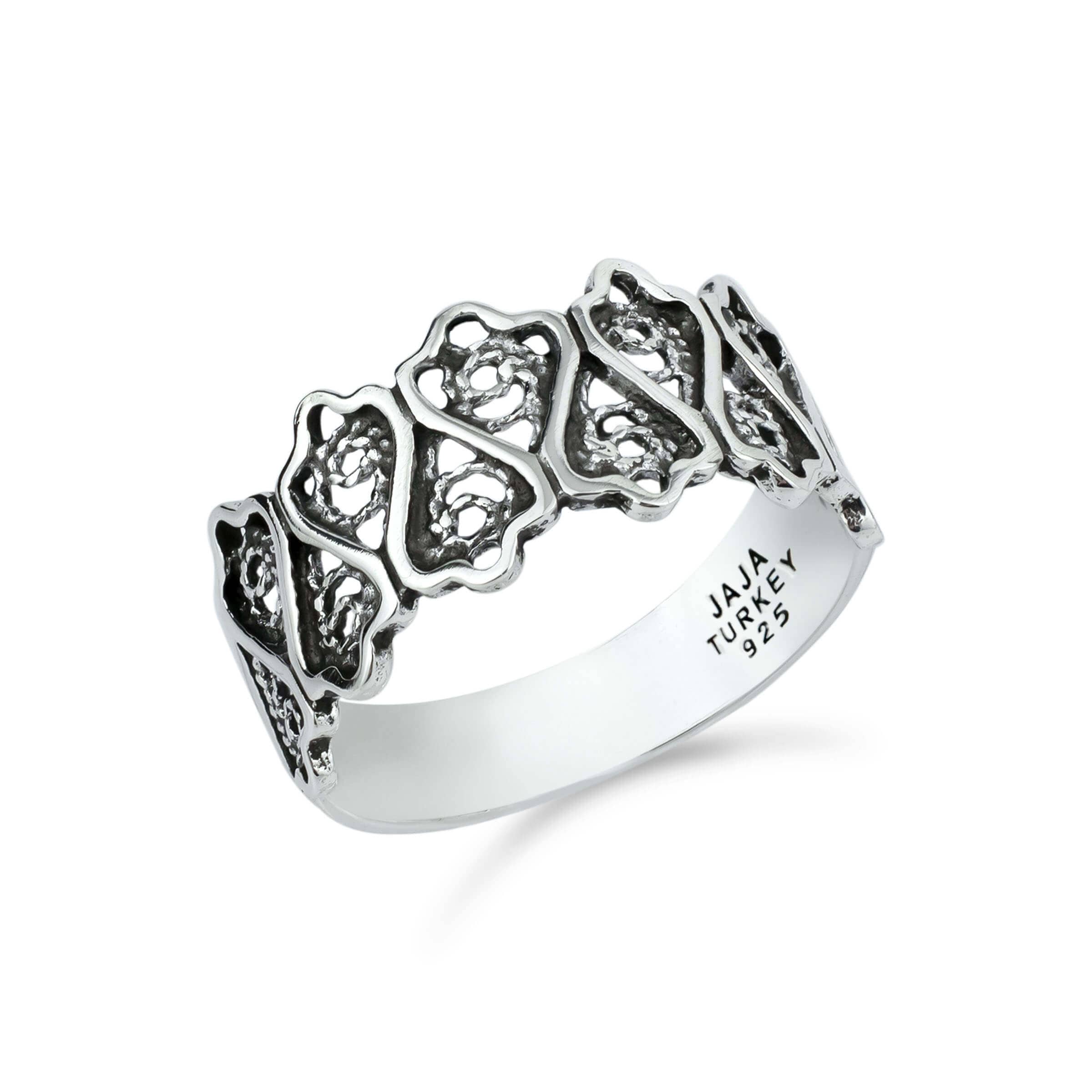 Silver Filigree Art Statement Ring - Handcrafted Women's Band - Jewelry & Watches - Bijou Her -  -  - 