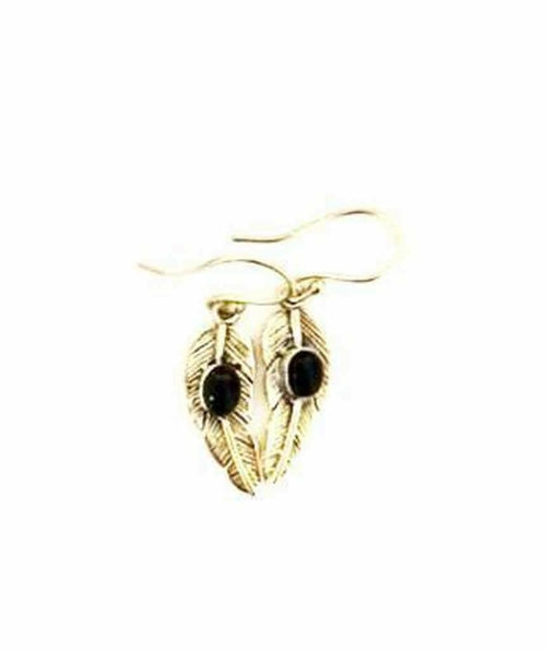 Handmade Feather Stone Leaf Dangling Earrings - Variety of Colors - Hypoallergenic & Adjustable - Jewelry & Watches - Bijou Her - Color -  - 