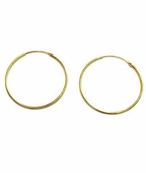 Handmade Brass Hoop Earrings - Classic Gold Pair by Urbiana - Jewelry & Watches - Bijou Her - Size -  - 