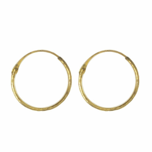 Handmade Brass Hoop Earrings - Classic Gold Pair by Urbiana - Jewelry & Watches - Bijou Her - Size -  - 