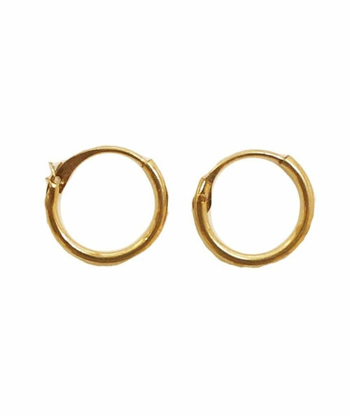 Handmade Brass Hoop Earrings - Classic Gold Pair by Urbiana - Jewelry & Watches - Bijou Her - Size -  - 