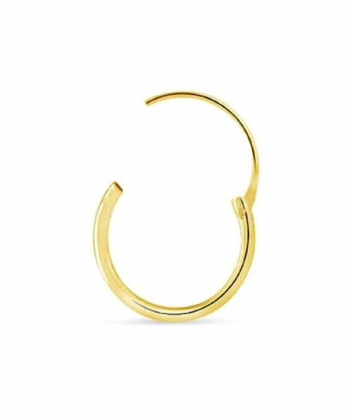 Handmade Sterling Silver Huggie Hoop Earring - Classic Cartilage, Septum, Nose Ring Body Piercing Jewelry - Jewelry & Watches - Bijou Her - color -  - 
