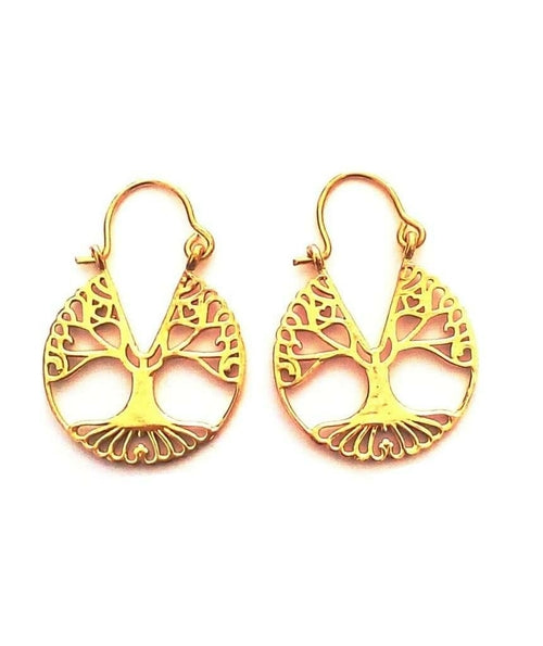 Tree of Life Earrings - Brass Silver Plated Jewelry for Women - Jewelry & Watches - Bijou Her - Color -  - 