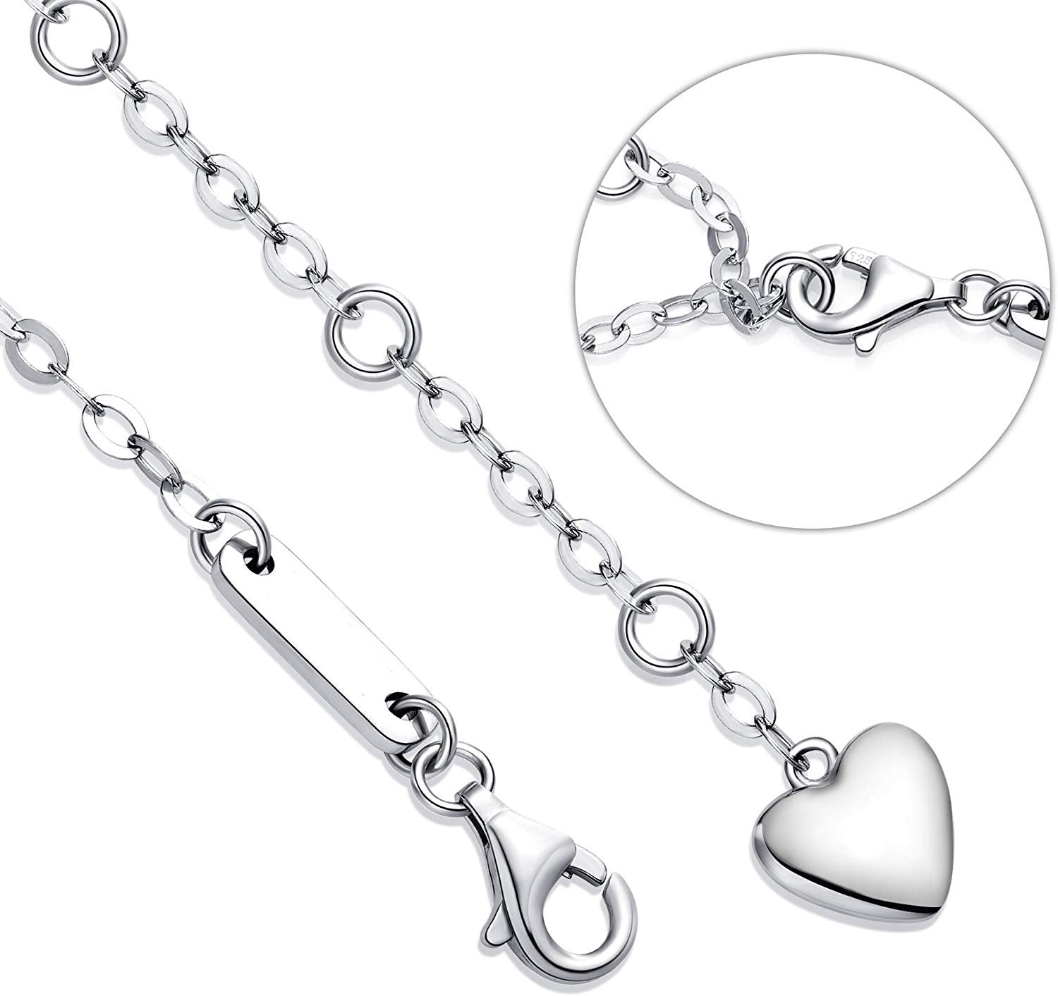 White Gold Elements Infinite Pendant Chain Bracelet - Hypoallergenic & Guaranteed to Retain Shine - Jewelry & Watches - Bijou Her -  -  - 