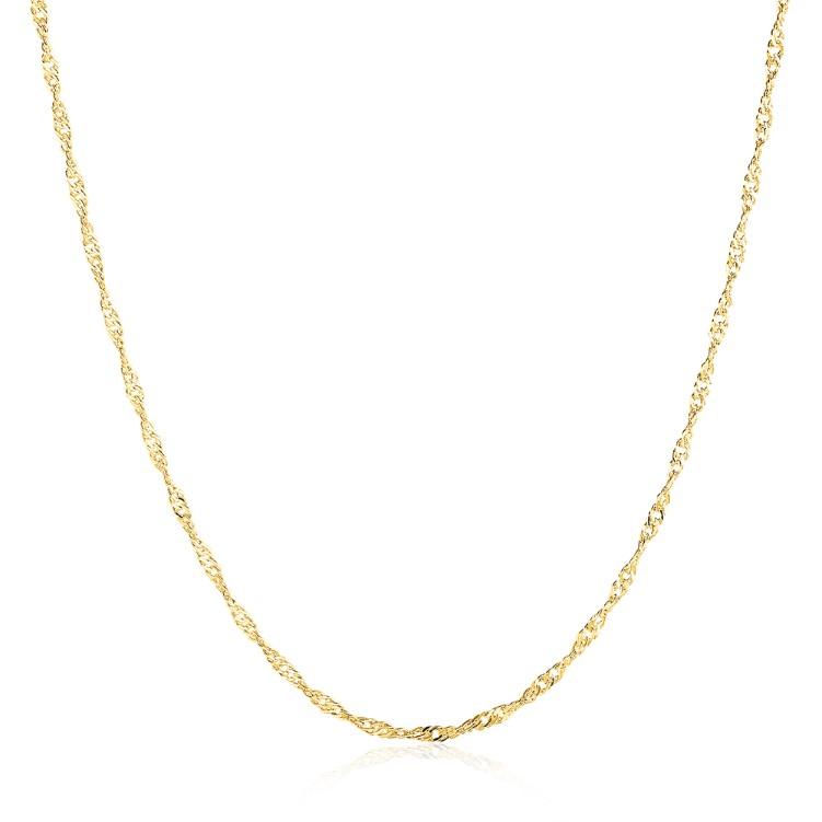 Italian Design 14K Gold Plated Chain Necklace - Hypoallergenic, Lead and Nickel-Free, 2mm Thickness, Spring Ring Clasp - Jewelry & Watches - Bijou Her -  -  - 