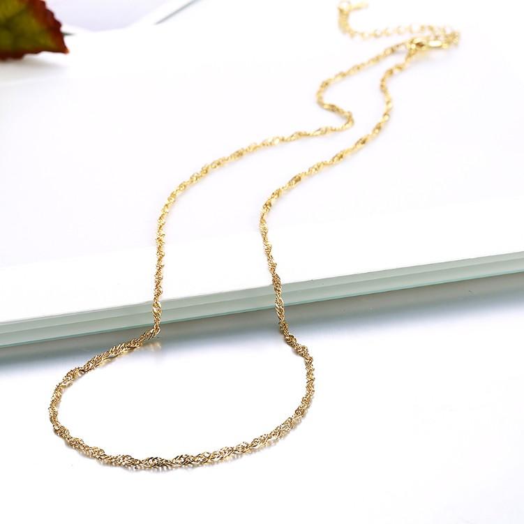 Italian Design 14K Gold Plated Chain Necklace - Hypoallergenic, Lead and Nickel-Free, 2mm Thickness, Spring Ring Clasp - Jewelry & Watches - Bijou Her -  -  - 