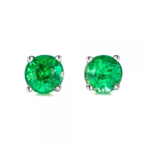 Green Crystal Stud Earrings - 14K White Gold Plated, 1.00 CT, Hypoallergenic & Made to Last - Jewelry & Watches - Bijou Her -  -  - 