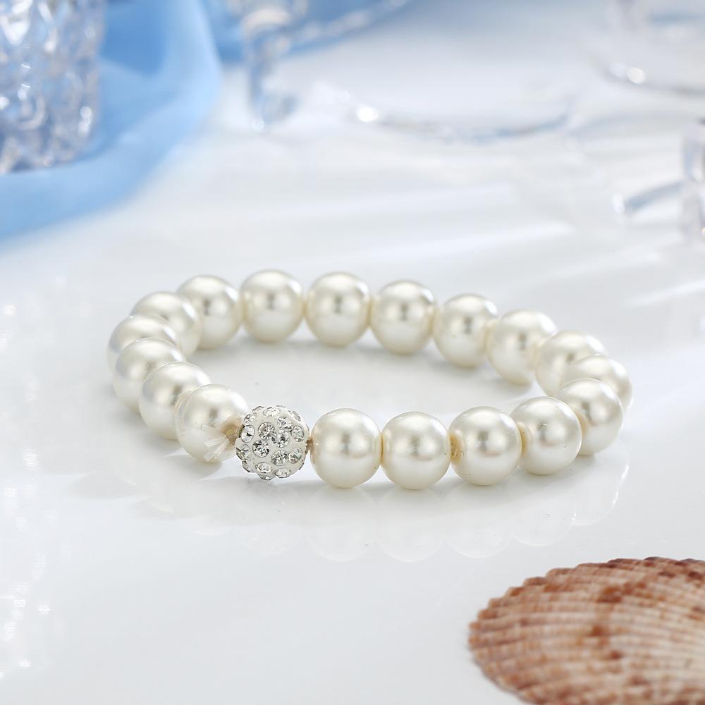 White Gold Crystal Jewelry Set - 3 Piece Shamballa & Pearl Design, Hypoallergenic & Comfort Fit, Made in Italy - Jewelry & Watches - Bijou Her -  -  - 