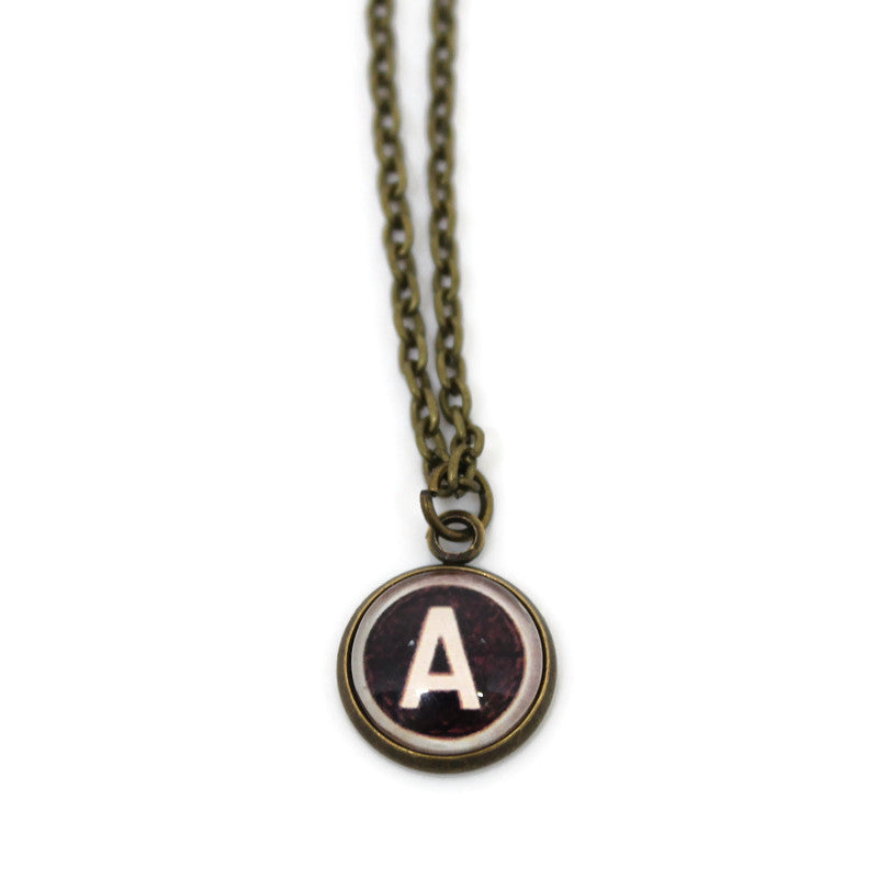 Vintage Dome Initial Necklace - Add Charm to Any Outfit! - Jewelry & Watches - Bijou Her -  -  - 