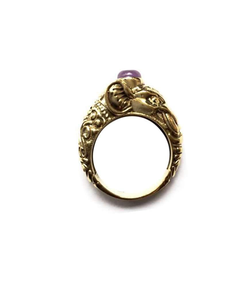 Handmade Circus Elephant Ring - Brass and Silver Hypoallergenic Jewelry for Sensitive Skin - Jewelry & Watches - Bijou Her -  -  - 