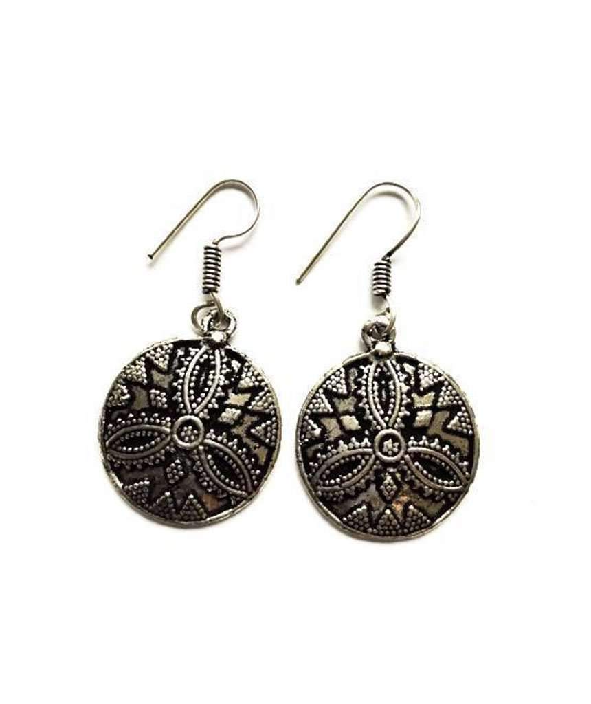 Silver Ethnic Festival Earrings - Hypoallergenic and Adjustable - Jewelry & Watches - Bijou Her -  -  - 
