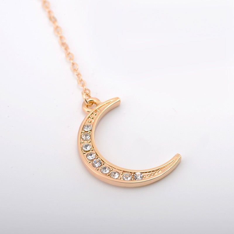 Moon and Waterdrop Rhinestone Choker Necklace - Alloy Jewelry - Jewelry & Watches - Bijou Her -  -  - 