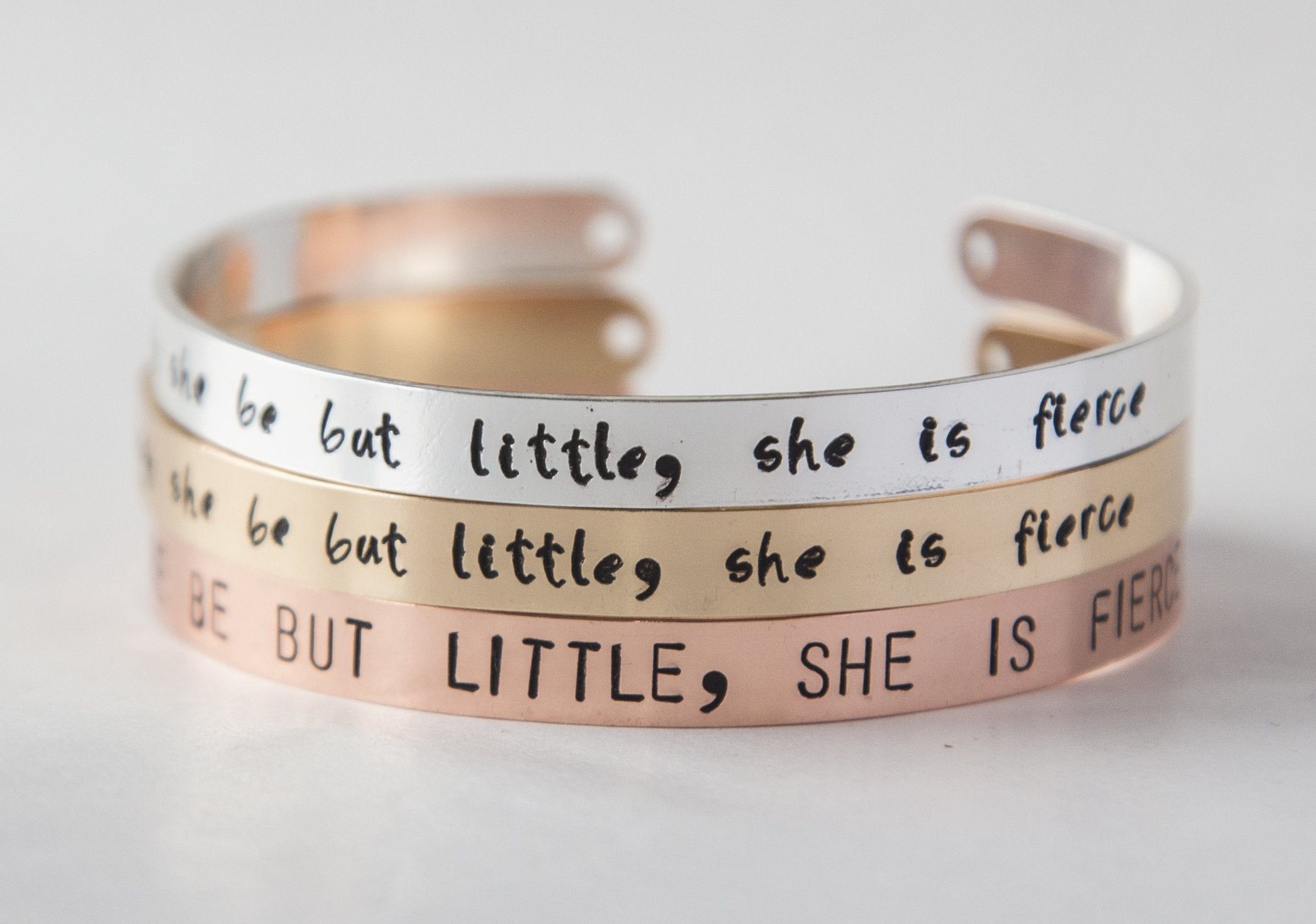 Hand-Stamped Fierce Bracelet - Though She Be But Little - Jewelry & Watches - Bijou Her -  -  - 
