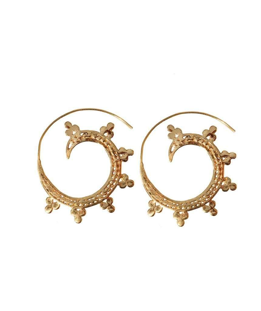 Swivel Hoop Earrings - Intricate Design for a Luxurious Look - Jewelry & Watches - Bijou Her -  -  - 