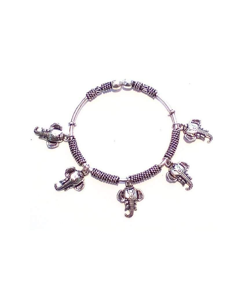 Handmade Bali Style Silver Bracelet with Unique Charms - Hypoallergenic and Adjustable - Jewelry & Watches - Bijou Her -  -  - 