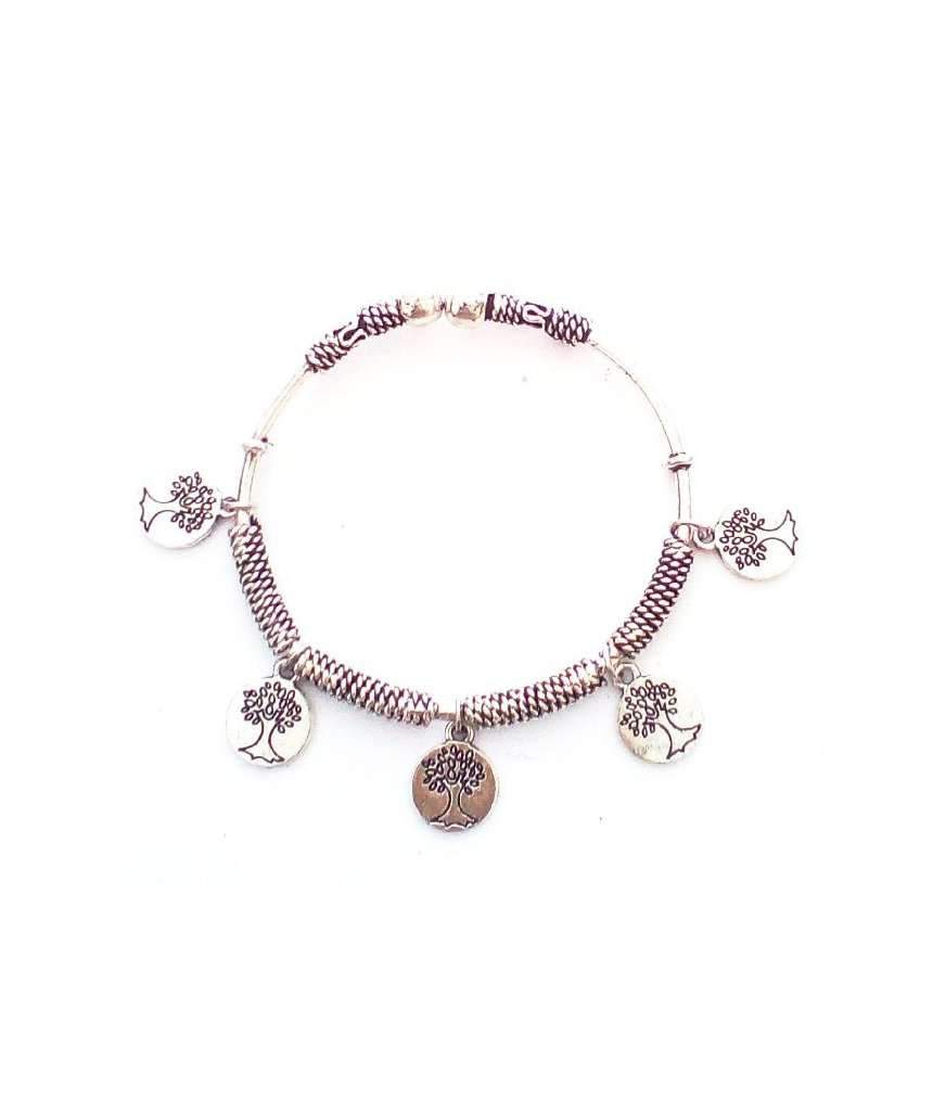 Handmade Bali Style Silver Bracelet with Unique Charms - Hypoallergenic and Adjustable - Jewelry & Watches - Bijou Her -  -  - 