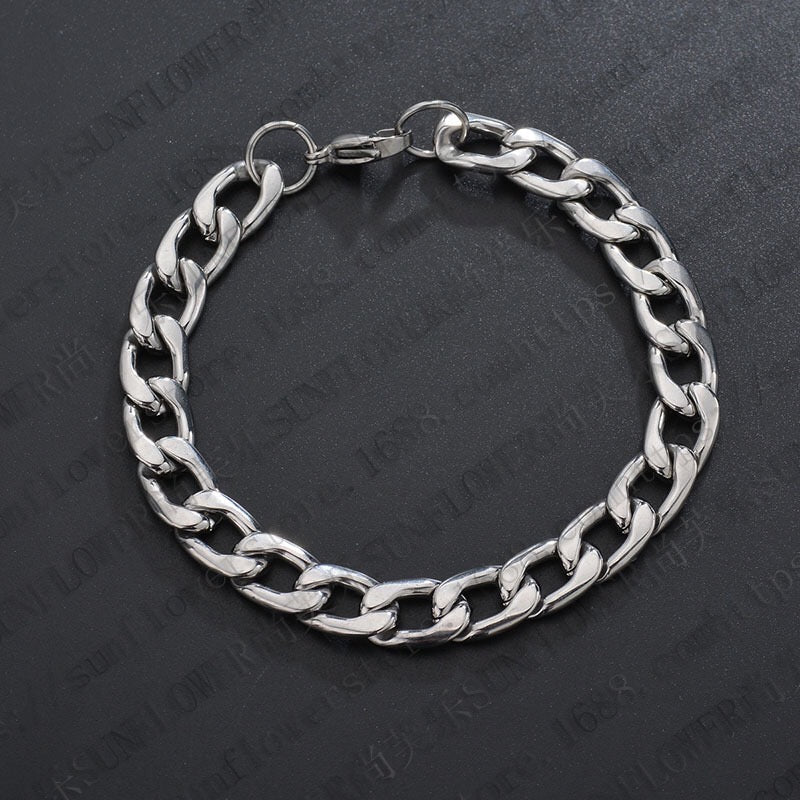 Stainless Steel NK Chain Bracelet - Various Sizes and Weights Available - Jewelry & Watches - Bijou Her -  -  - 