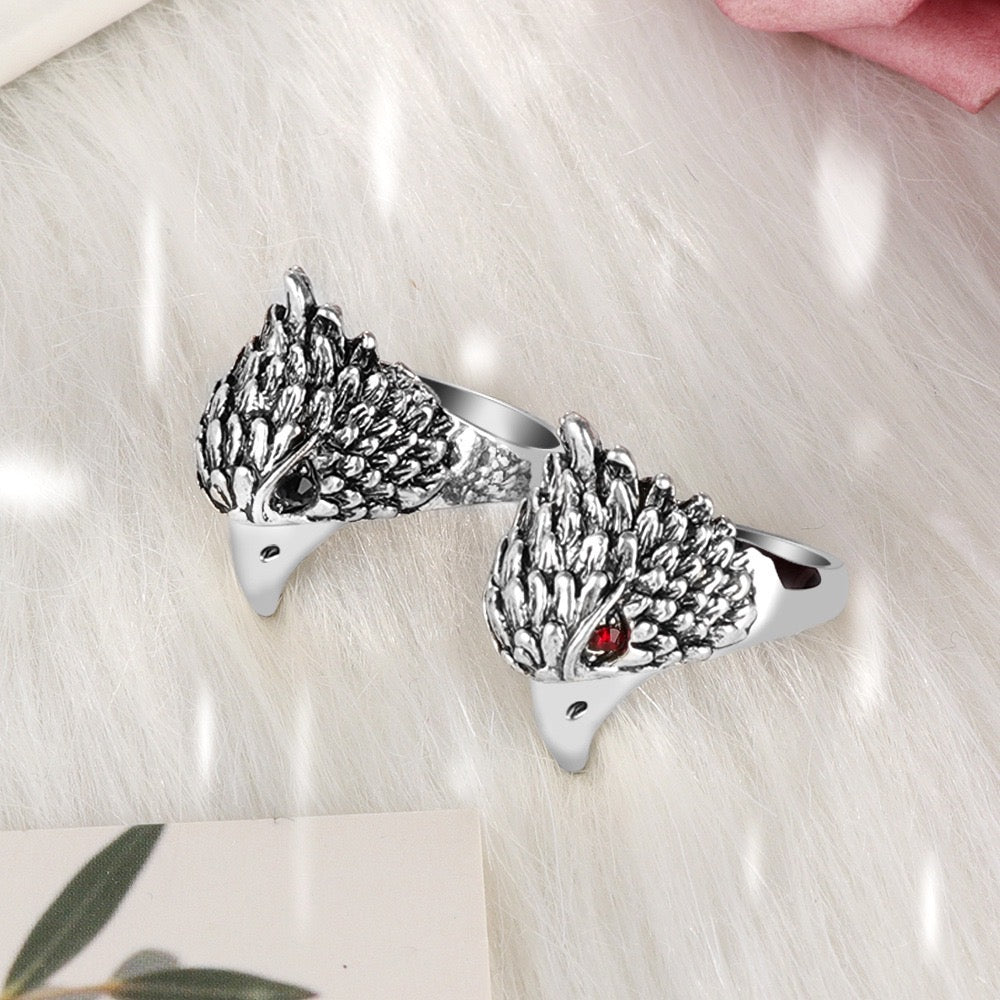 Rhinestone Red Eye Eagle Ring - 19.8mm Alloy Jewelry, 8.3g Weight - Jewelry & Watches - Bijou Her -  -  - 