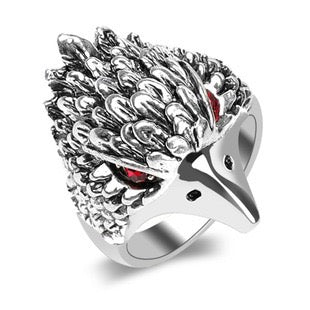 Rhinestone Red Eye Eagle Ring - 19.8mm Alloy Jewelry, 8.3g Weight - Jewelry & Watches - Bijou Her -  -  - 