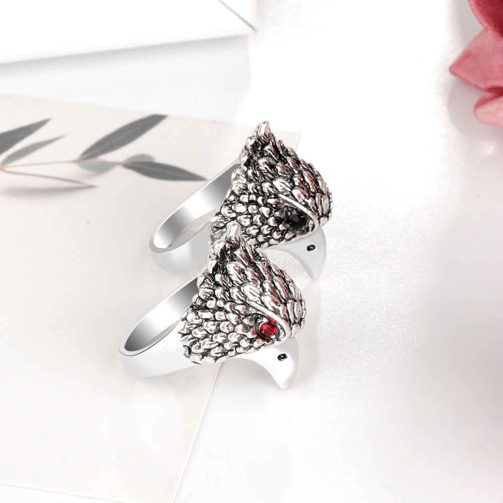 Rhinestone Red Eye Eagle Ring - 19.8mm Alloy Jewelry, 8.3g Weight - Jewelry & Watches - Bijou Her -  -  - 