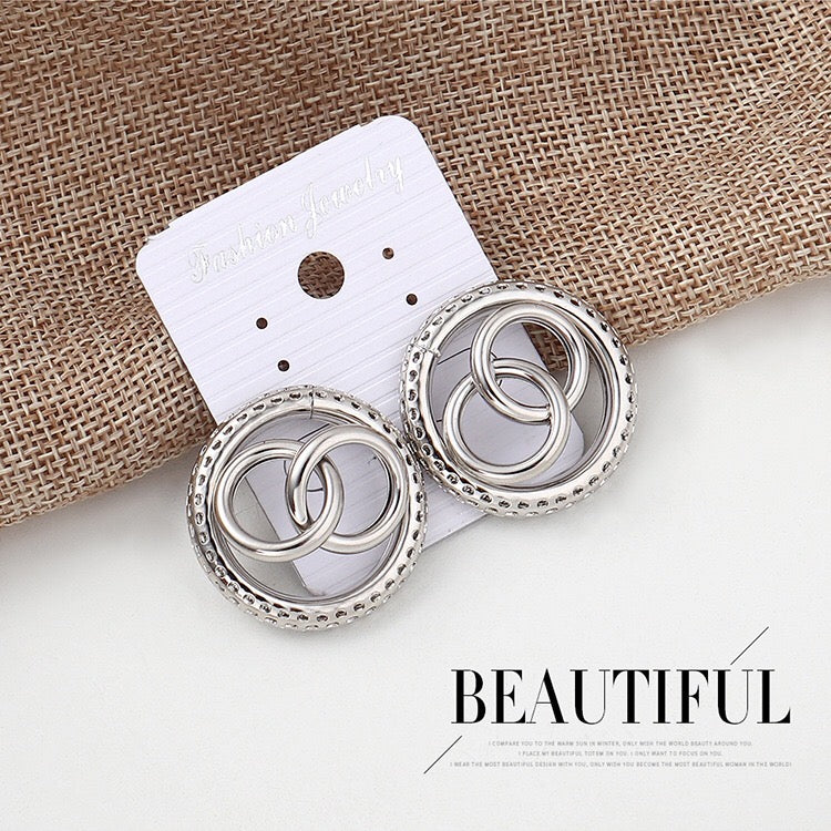 Steel Honeycomb Hoop Earrings - Lightweight and Chic Jewelry - Jewelry & Watches - Bijou Her -  -  - 