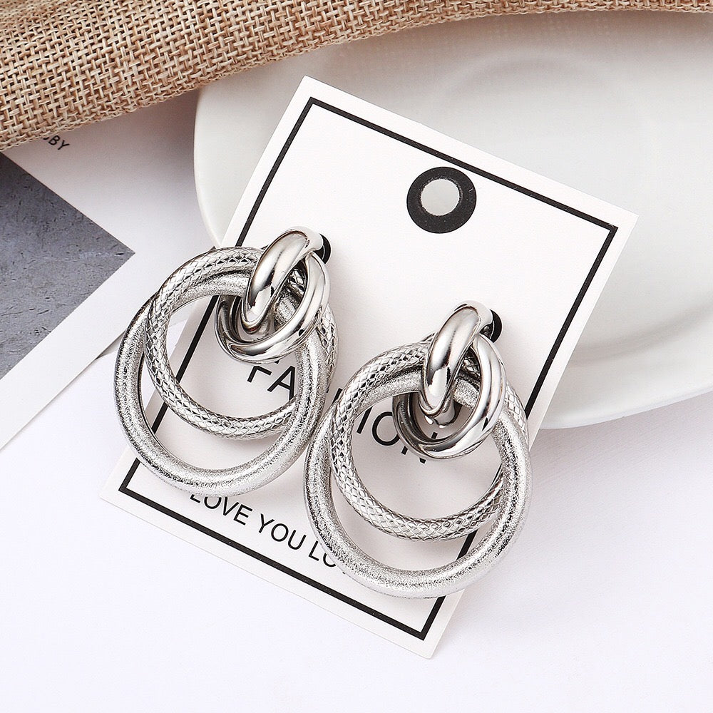 Snake Pattern Multi-Hoop Earrings in Alloy and Steel - 4.5cm, 18g - Body Jewelry - Jewelry & Watches - Bijou Her -  -  - 