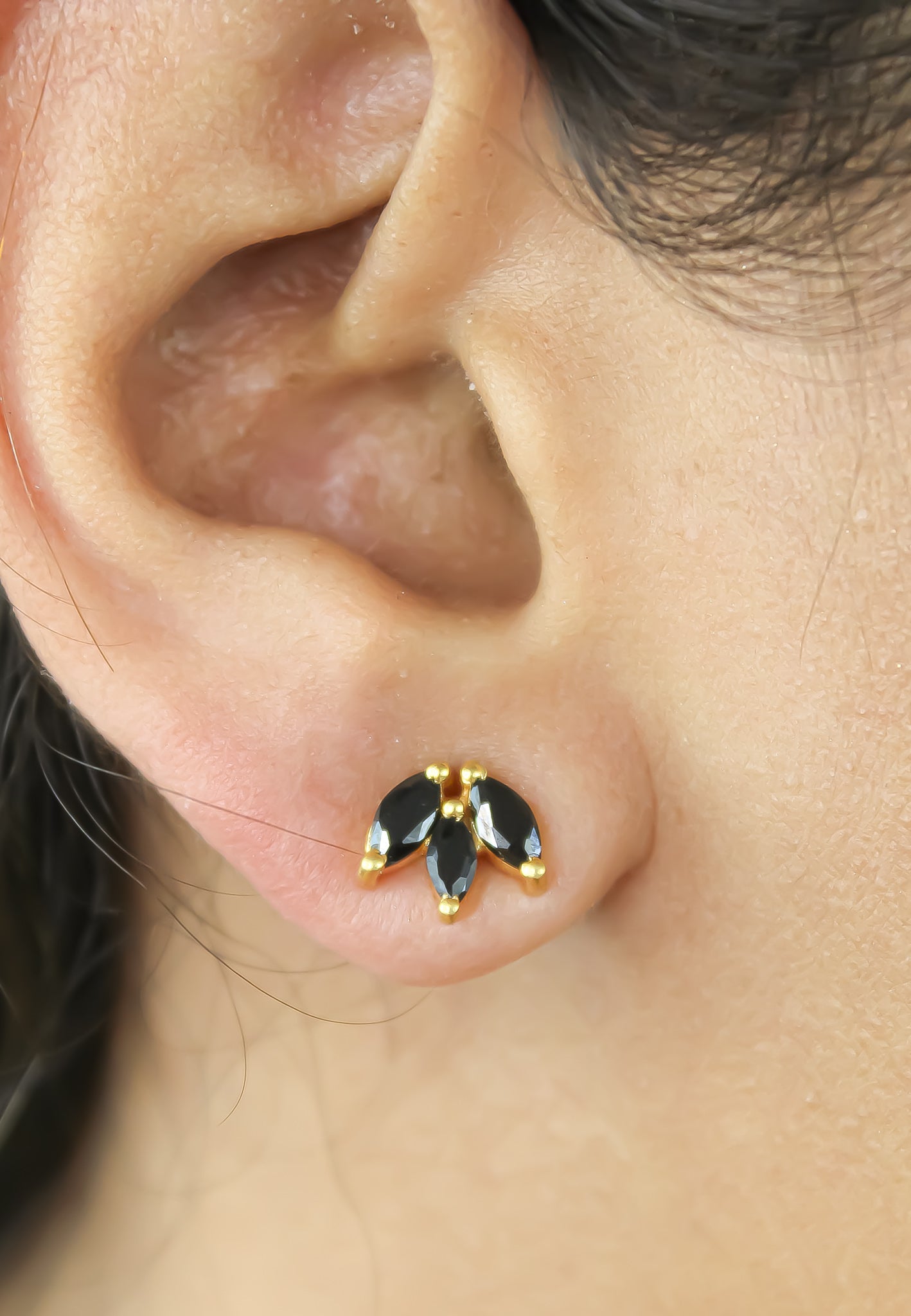 Zirconia Stone Fontana Earrings - 18K Gold-Plated & Hypoallergenic - Jewelry & Watches - Bijou Her -  -  - 
