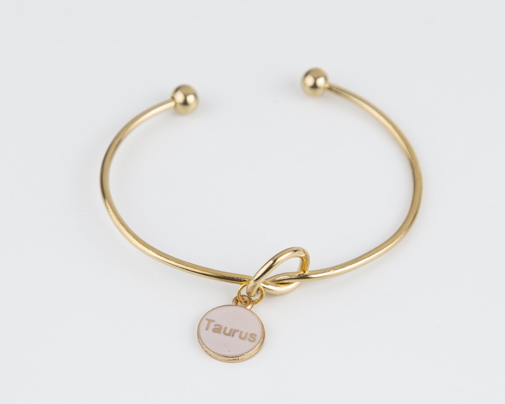Gold Plated Zodiac Knot Bracelet - Adjustable Stainless Steel Wire Bangle with Symbol Charm - Jewelry & Watches - Bijou Her -  -  - 