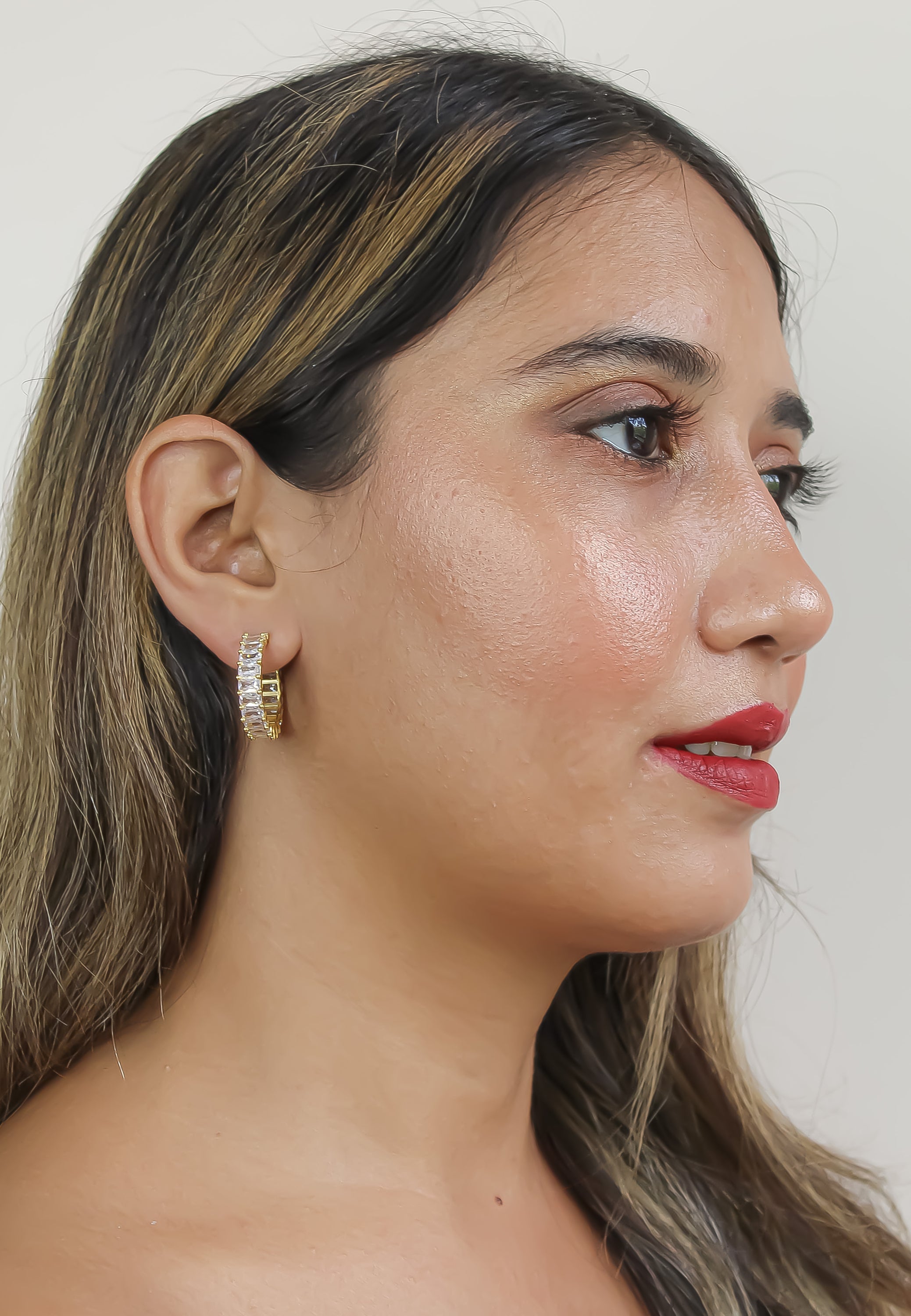 Gold-Plated Zirconia Earrings for Pierced Ears - Sustainable and Hypoallergenic - Jewelry & Watches - Bijou Her -  -  - 