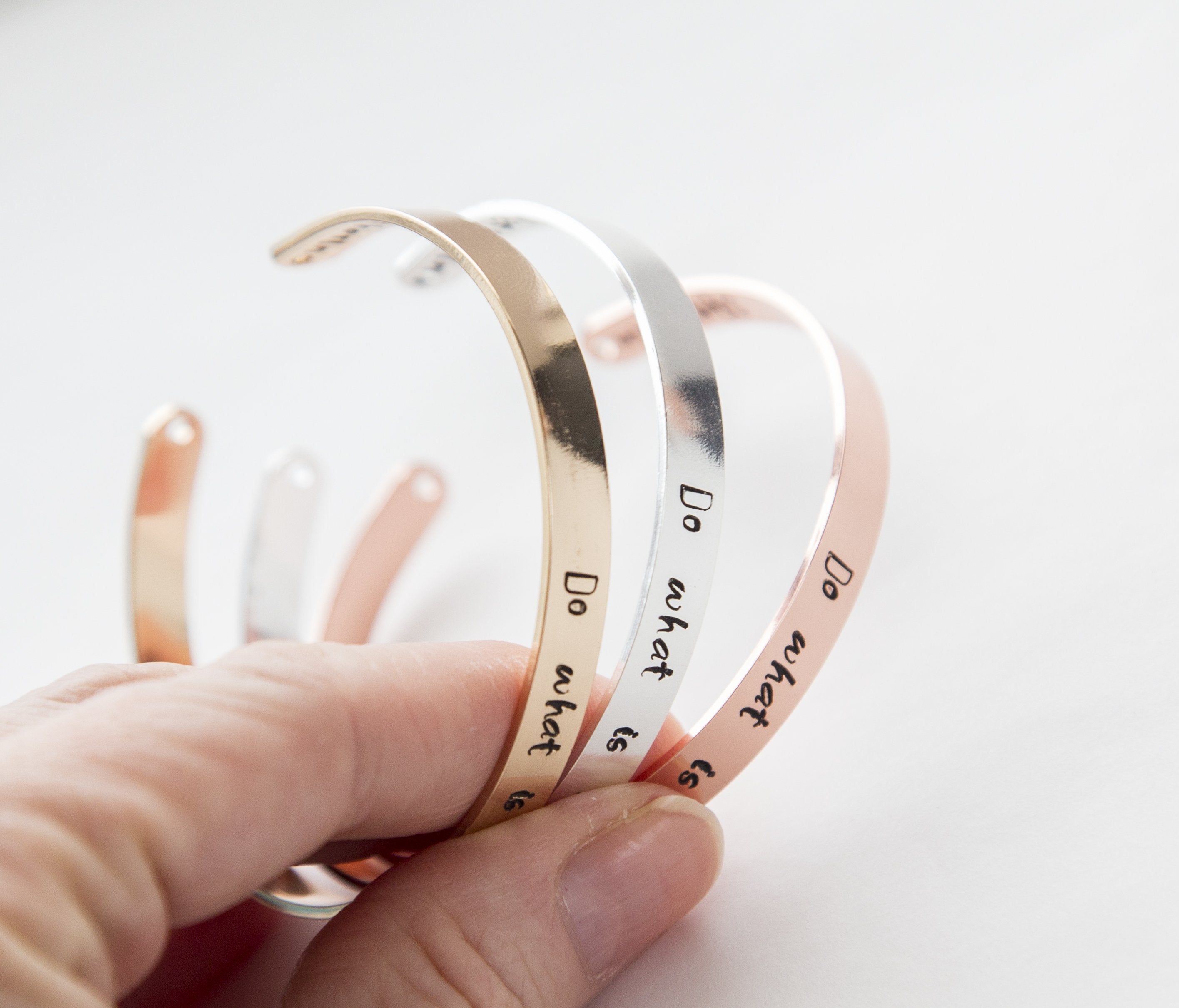 Hand-Stamped Feminist Bracelet: "We Are the Granddaughters of the Witches" - Adjustable Copper with Rose Gold, Gold or Silver Plating - Jewelry & Watches - Bijou Her -  -  - 