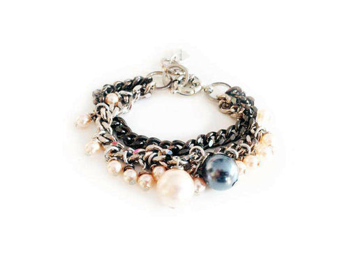 Oversize Pearl Charm Bracelet - Handmade in Italy, Hypoallergenic - Jewelry & Watches - Bijou Her - Title -  - 